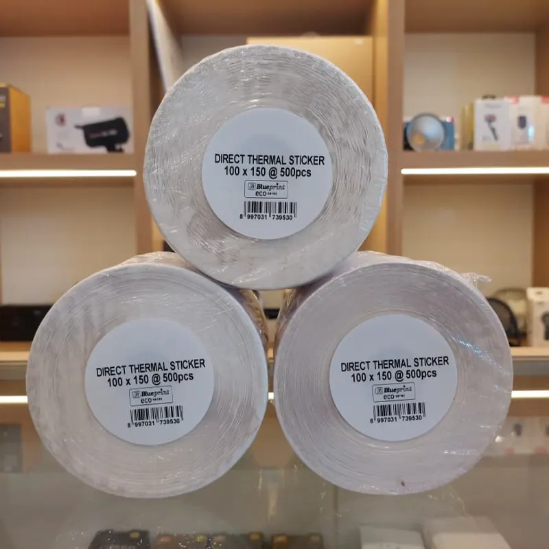 Direct Thermal Sticker Label Resi BLUEPRINT Eco 100x150 mm 500Pcs / 300Pcs
