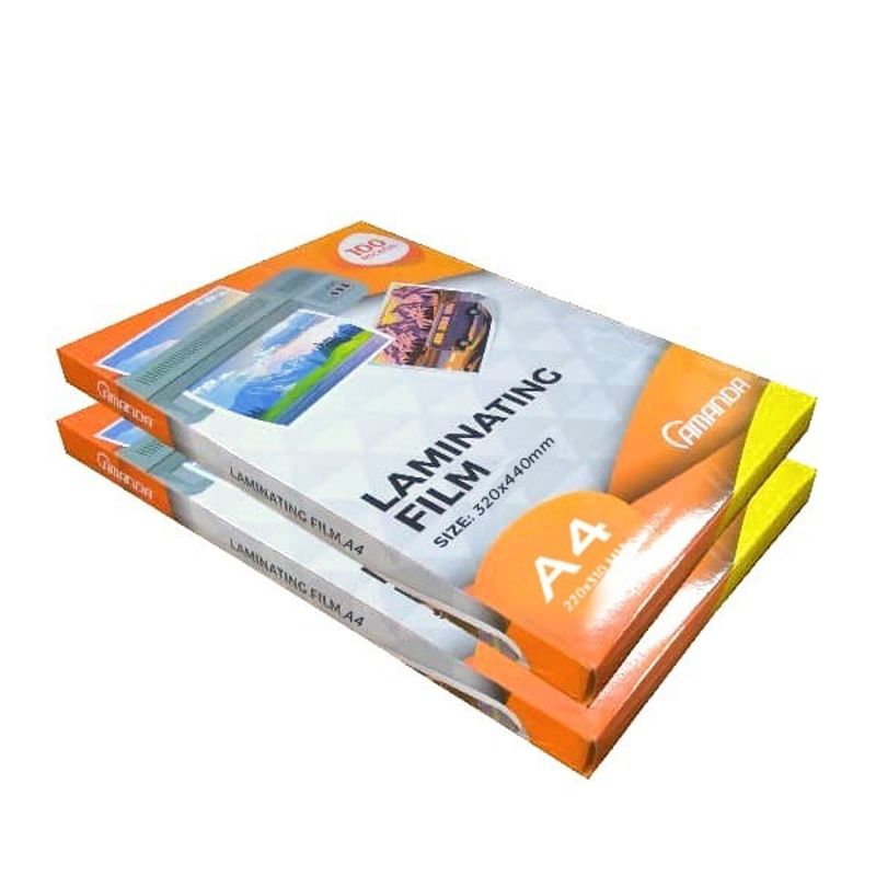 Plastik Laminating Film F4 / A4 Press Amanda 100 MICRON (100 LEMBAR)