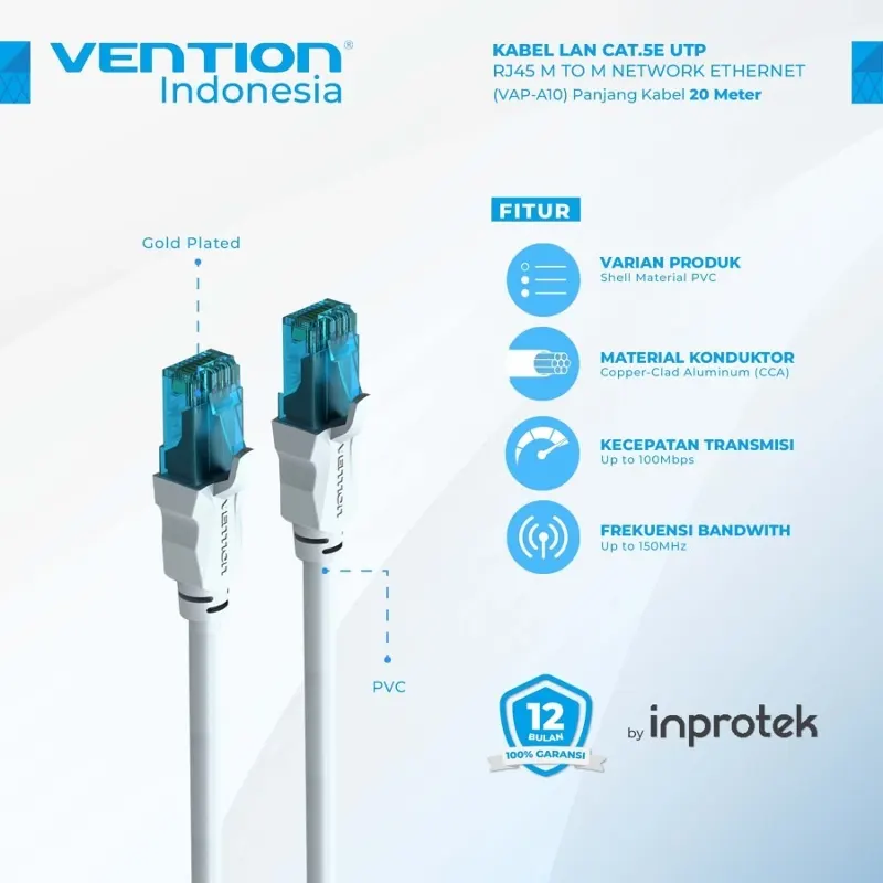 Vention 5M / 15M / 20M / 25M / 30M Kabel LAN Cat. 5e UTP Network Ethernet RJ45 - VAP-A10